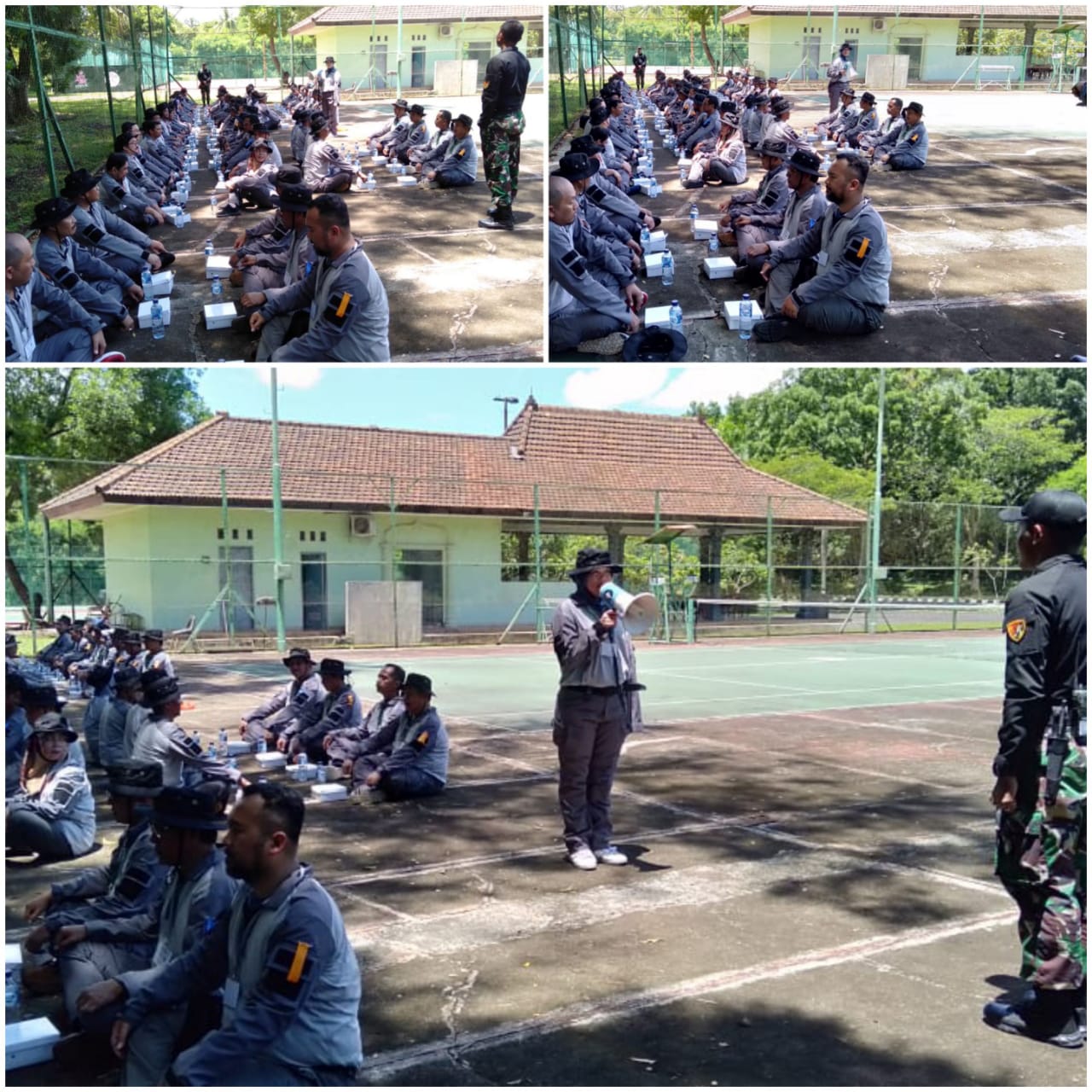 Makan siang bersama, berbaris dengan rapih, lapor pelatih, berdoa, makan di ksatrian Grup 1 Kopassus